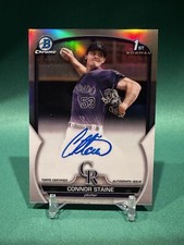 2023 Bowman Chrome 1st REFRACTOR RC ROOKIE AUTO Connor Staine /499 Rockies