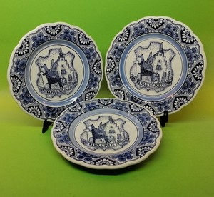 3x-Plate-Delfts-Blue-1994-Canine-Association-City-of-Waalwijk-Holland
