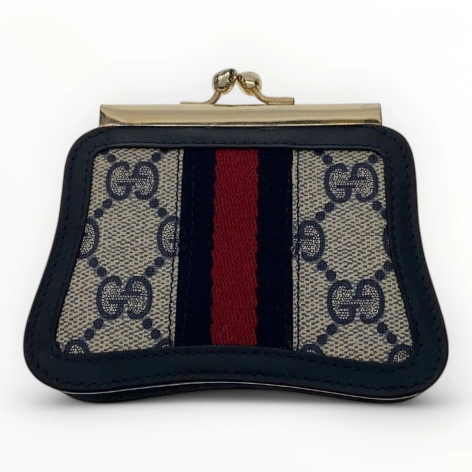 Portefeuille porte monnaie GUCCI GG Supreme Sherry Line fermoir 6830