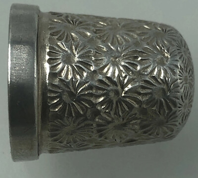 Antiker massiver Silber Fingerhut James Swann 1910 Top Zustand Neu Box Gr. 4