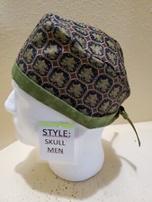 Christmas Tree tiny Men's Skull/Chemo Surgical Scrub Hat/Cap Handmade