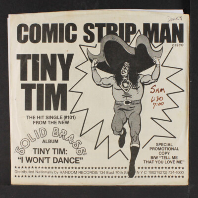 TINY TIM: comic strip man SOLID BRASS 7'' Single 45 RPM