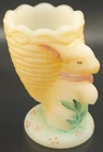Fenton Bunny Egg Cup Made by Dennis Thornton Signed Hand Painted Glass