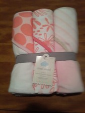 BNIP CLOUD ISLAND 3-PACK INFANT HOODED TOWELS MOXIE PEACH 