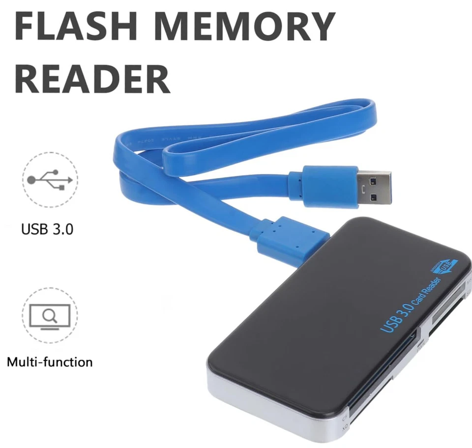 USB 3.0 Memory Card Reader Adapter 5GBPS Fit CF/TF/SD/Micro SD/XD/M2/MS Card LOT - Image 3 of 4