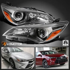 Fits 2015-2017 Toyota Camry Gunmetal Projector Headlights Lamps Left+Right 15-17
