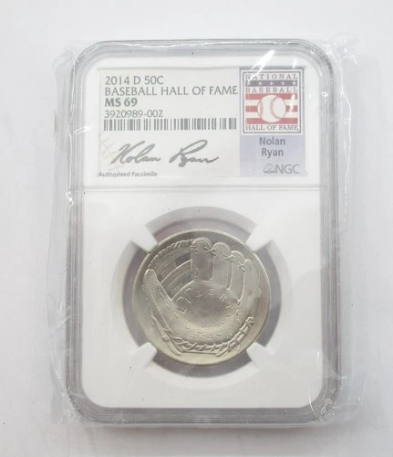 2014 D U.S. Baseball Half Dollar NGC MS69 Signed By Nolan Ryan