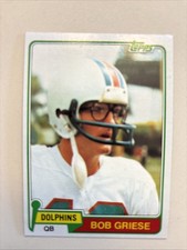 Bob Griese  1981 Topps #482  Miami Dolphins / Purdue Boiler Makers Well Centered