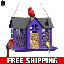Elegant Metal Mesh Bird Feeder with Triple Feeders - Attract Cardinals  Finches