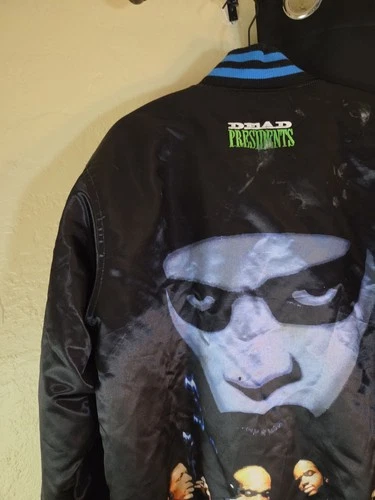 Mens Headgear Classics Dead Presidents 1995 Button Bomber Satin Jacket Size XL image 24