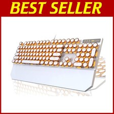 Retro Typewriter Mechanical Keyboard with Gold LED Backlit