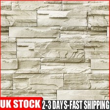 3D Retro Brick Effect Wall Panel Cladding Slate PVC Roll Sticker DIY Interior UK