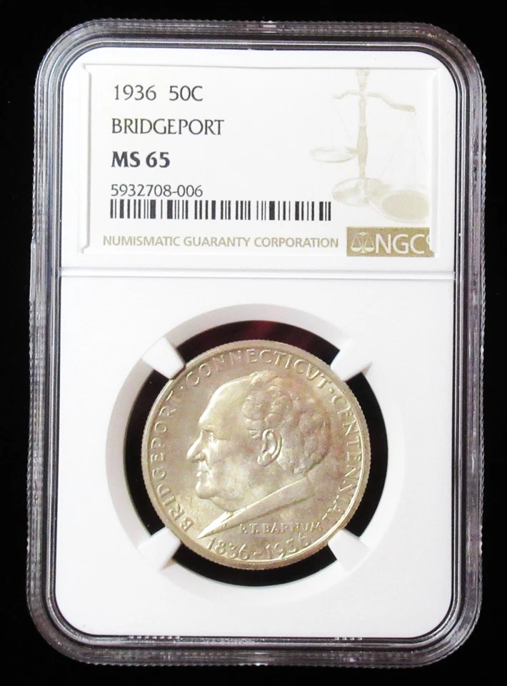 1936 50C Bridgeport MS65 NGC. Mintage 25,015 - Image 3 of 4