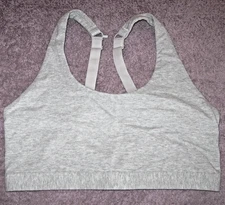 CURVY COUTURE #1353 Gray Cotton Comfort Lounge Bra; Convert to Racerback; SZ Med