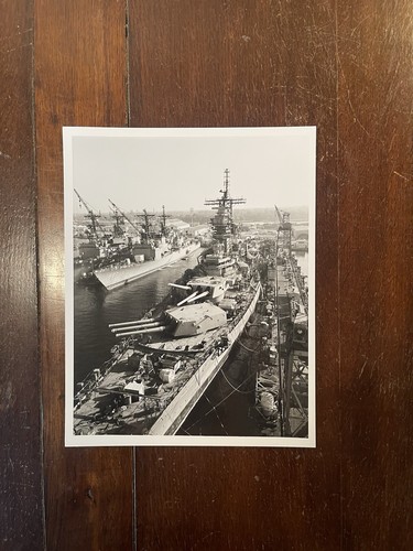 USS New Jersey BB-62 Dry Dock Official U.S. Navy Battleship Photo