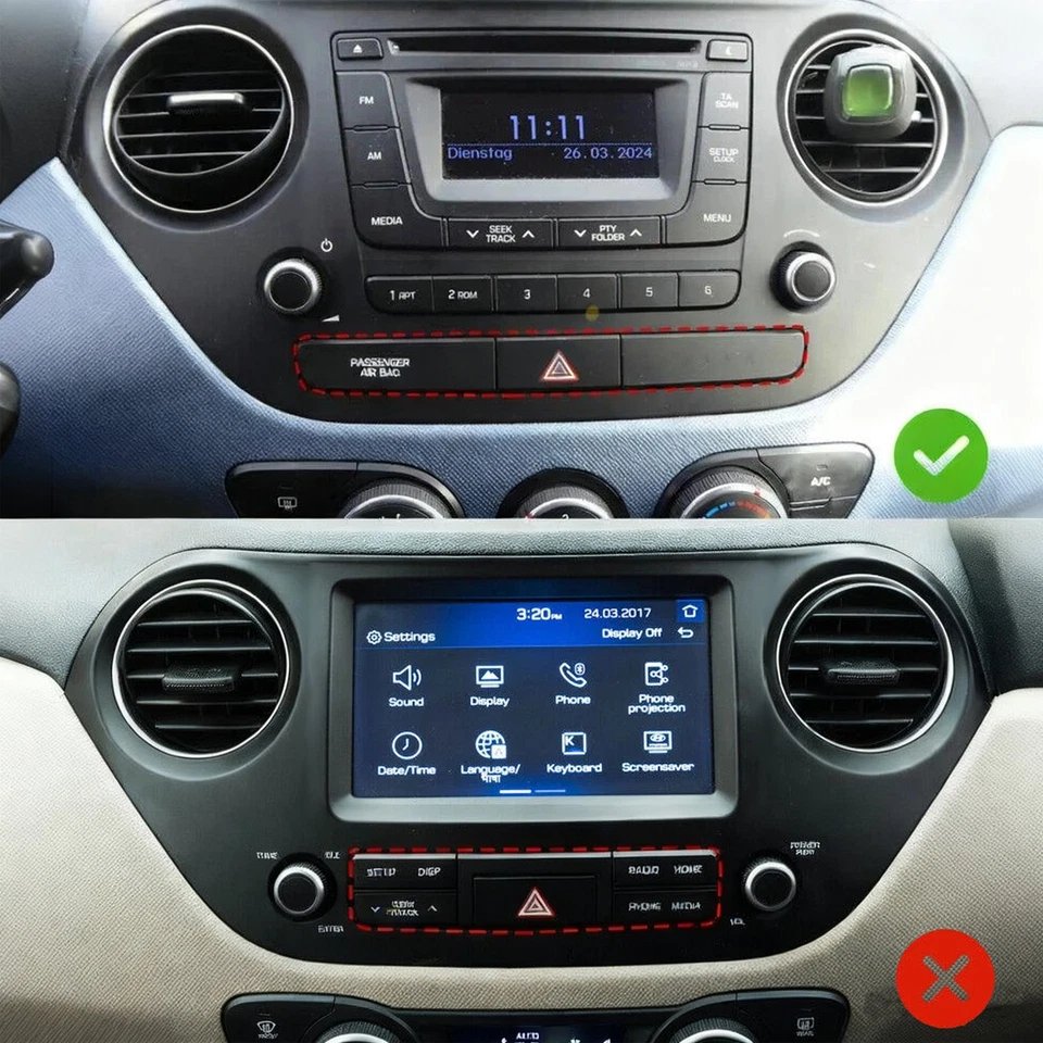 Unidad de radio de coche inalámbrica CarPlay Android 15 2+64G para Hyundai Grand i10 2014-2019 Foto 4 de 4