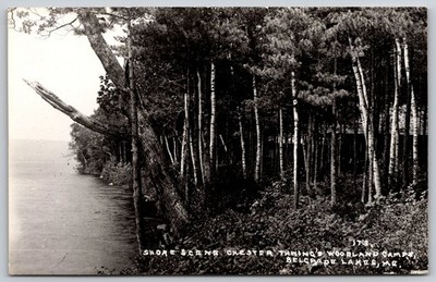Vintage Photo Postcard Chester Twining's Woodland Camps Belgrade Lakes AA97