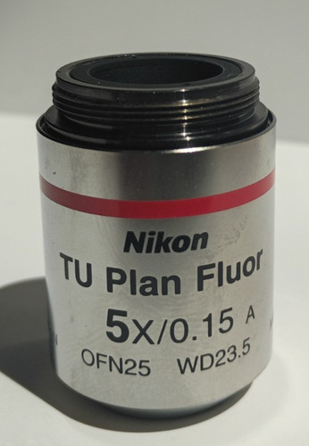 Nikon Microscope TU Plan Fluor 5x/0.15 A OFN25 Objective Lens MUE12050 FL 200mm