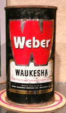 1950'S WEBER FLAT TOP BEER CAN WEBER WAUKESHA BREWING COMPANY WISCONSIN