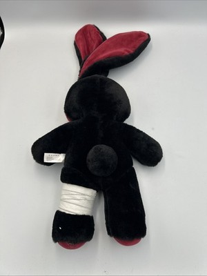 PHITECUS Black & Red Patchwork Bunny Plush Broken Heart Goth