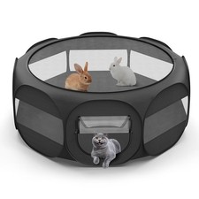 Small Animal Playpen, Chicken Brooder Box with Cover Top, Portable Outdoor Ex...