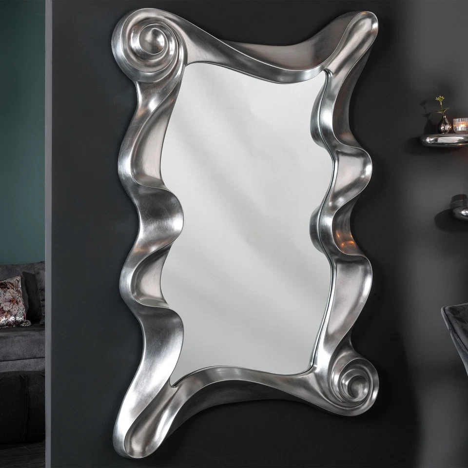 Extravaganter Wandspiegel ALICE 160x106cm silber variabel aufhängbar Flurspiegel