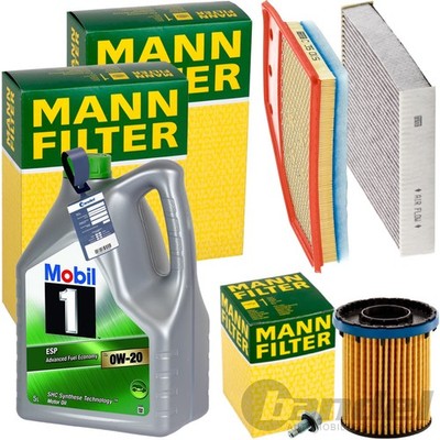 MANN INSPEKTIONSPAKET+5L MOBIL 1 0W-20 ÖL passend für OPEL INSIGNIA B 2.0 CDTI