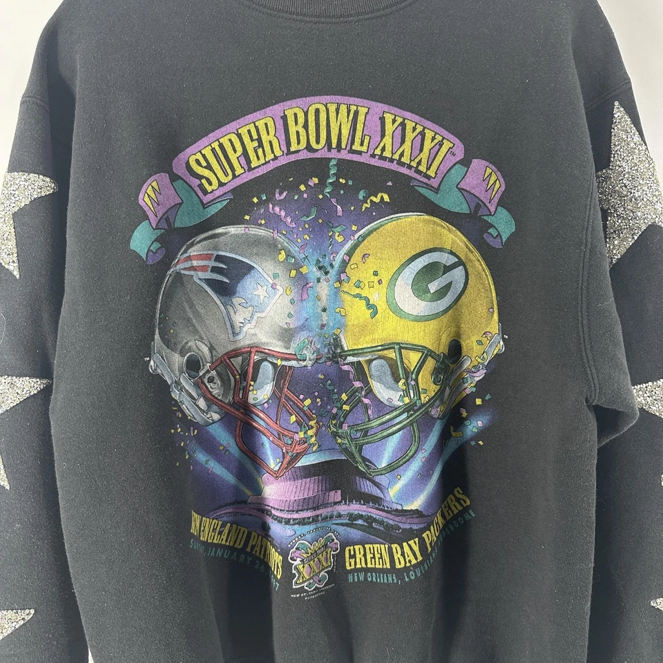 Moletom Green Bay Packers New England Patriots NFL Super Bowl XXXI - Imagem 3 de 4