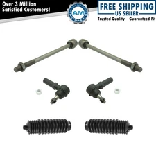 6 Piece Kit Inner & Outer Tie Rod End LH RH w/ Rack Boot Bellow for C5 Vette New