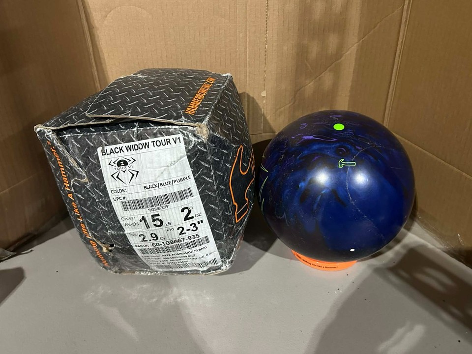 NEW 15LB Hammer Black Widow Tour V1 Bowling Ball 356M | eBay
