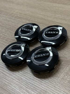 Original VOLVO Schwarz Glänzend Rad Nabenkappen Set