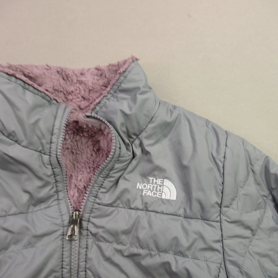 North Face Jacket Girls Medium 10/12 Long Sleeve Pockets Outdoor Puffer Gray - Image 2 of 4