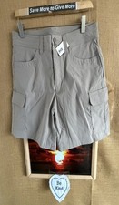 Eddie Bauer Summer Trail Short women s gray 8 cargo shorts stretch zip-fly 2-but