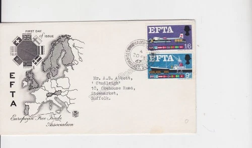 GB FDC FIRST DAY COVER 1967 EFTA FREE TRADE STUART COVER
