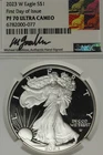 2023 W NGC PF70 ULTRA CAMEO FIRST DAY OF ISSUE AMERICAN SILVER EAGLE #B52901