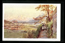 Künstler-AK Edward Theodore Compton: Salzburg, Ansicht von Maria-Plain 