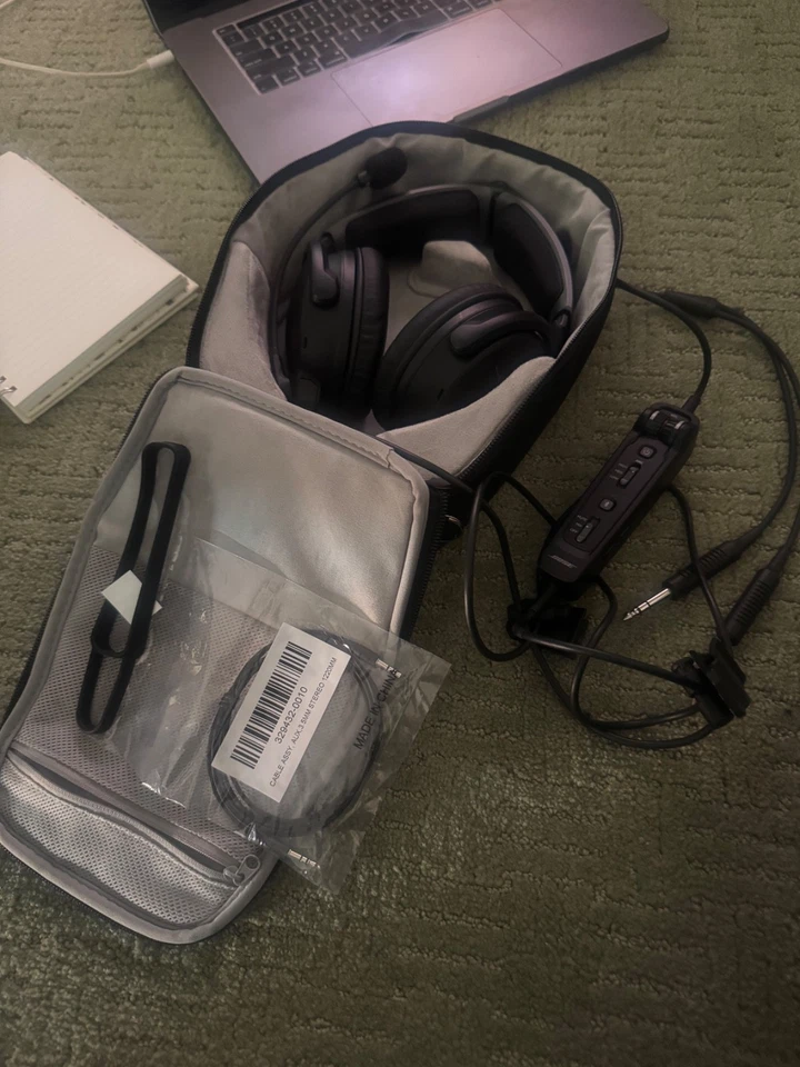 NUEVO Bose A30 Aviación Cancelación de Ruido Bluetooth Doble Enchufe PJ Cable Recto Auriculares Foto 4 de 4