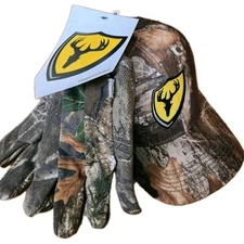 Scent Blocker Cap Hat & Glove Combo Turkey Deer Hunting Scent Control Size M/L