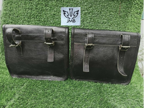 NEU Motorrad Schwarz Leder 3 Satteltasche Packtaschen Gepäck Werkzeugtasche L... - Bild 5 von 10