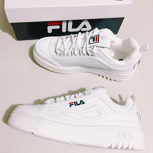 Fila Disruptor II 2 weiße Leder Turnschuhe GUC Mädchen Schuhe Gr. 7 EUR39,5 - Bild 5 von 8