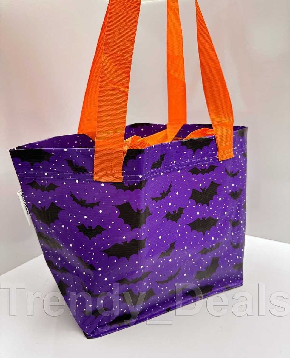 Ikea HÖSTAGILLE KUSTFYR Bag, Lilac Purple, Bats Pattern 10 ¾x7x10