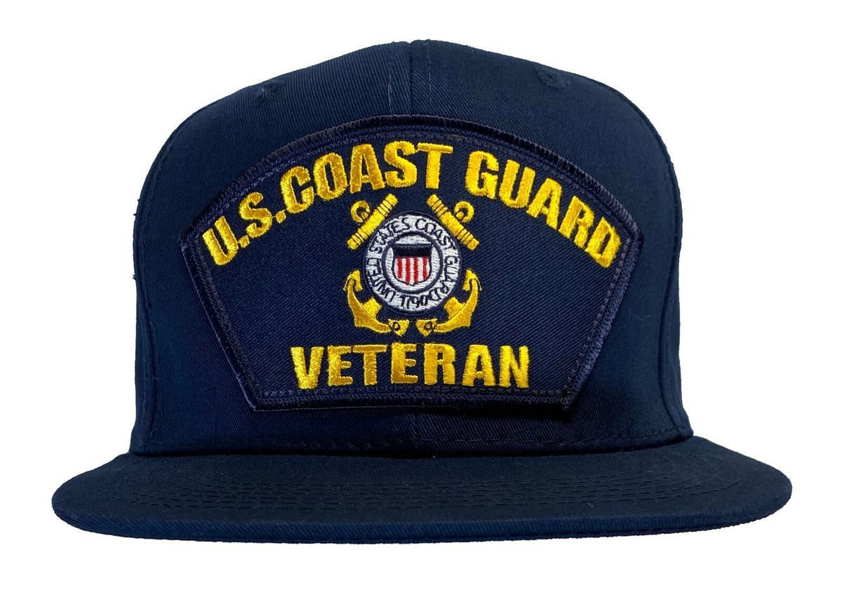 U.S. Coast Guard Veteran Hat Blue Ball Cap FLAT BRIM SNAPBACK | eBay