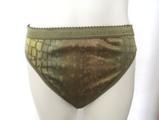 VTG Victoria's Secret Second Skin Satin Signature WB Hi Leg Panties Snake Print