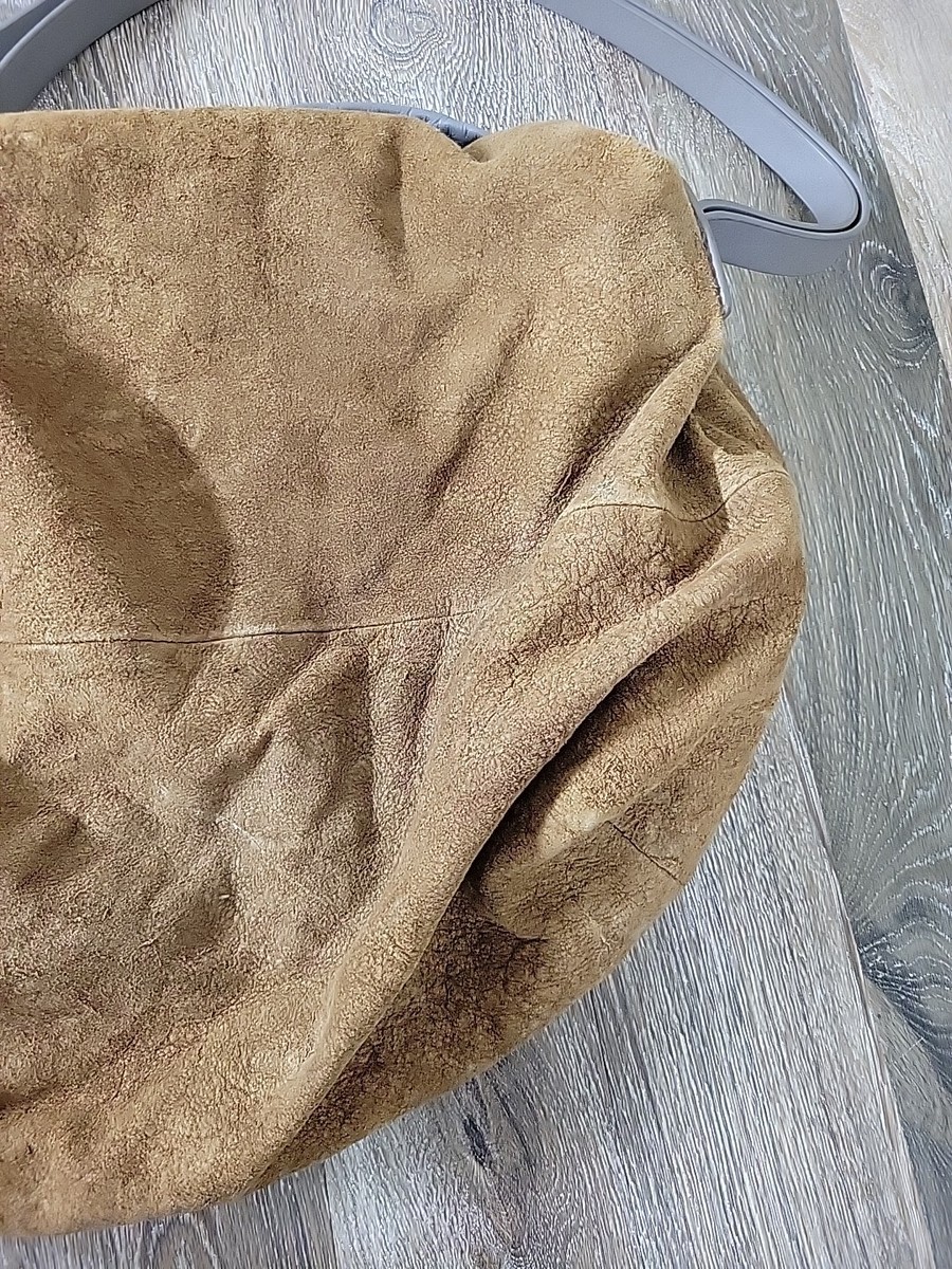 HELMUT LANG ベージュ ハンドバッグ Helmut Lang Suede Leather Two Strap Zip Hobo Brown Large