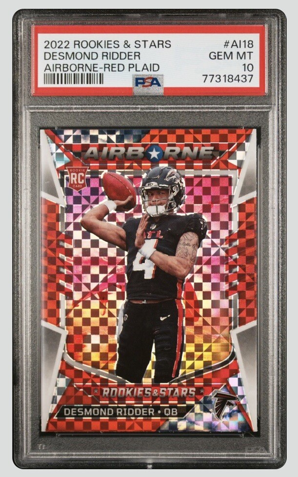 2022 Rookies & Stars Airborne Red Plaid Desmond Ridder Falcons RC PSA 10 POP 1!