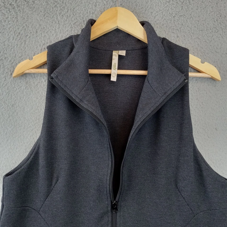 Comfy USA Brand Black Knit Cardigan Jacket Vest M Full Zip  Lagenlook - Image 3 of 4