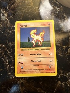 Shadowless Ponyta 60/102 Base Set 1999 Vintage Pokemon Card Near Mint