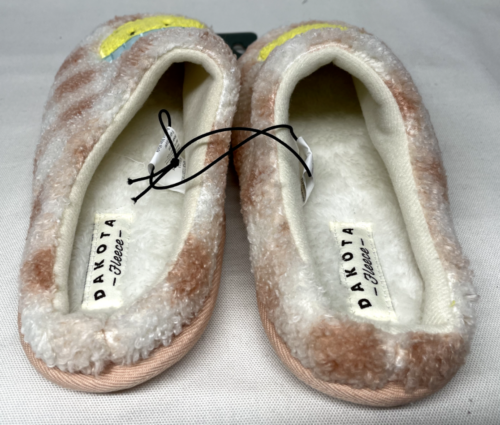 DAKOTA FLEECE Girl's Smiley Cozy Comfort Pink Plaid Slippers, Sizes: 11/12; 2/3 - Picture 15 of 16