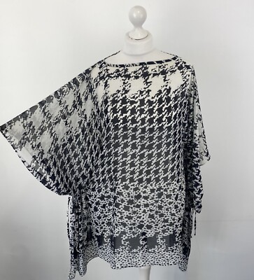 Roidal Strand Cover Up Tunika Top schwarz & weiß Damen