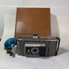 Vintage Polaroid Model J66 Land Camera With Leather Case Flash Type 46 Adaptor
